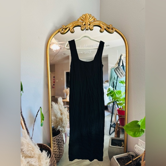 Reformation vea black square neck midi maxi dress size 8 - Picture 3 of 3